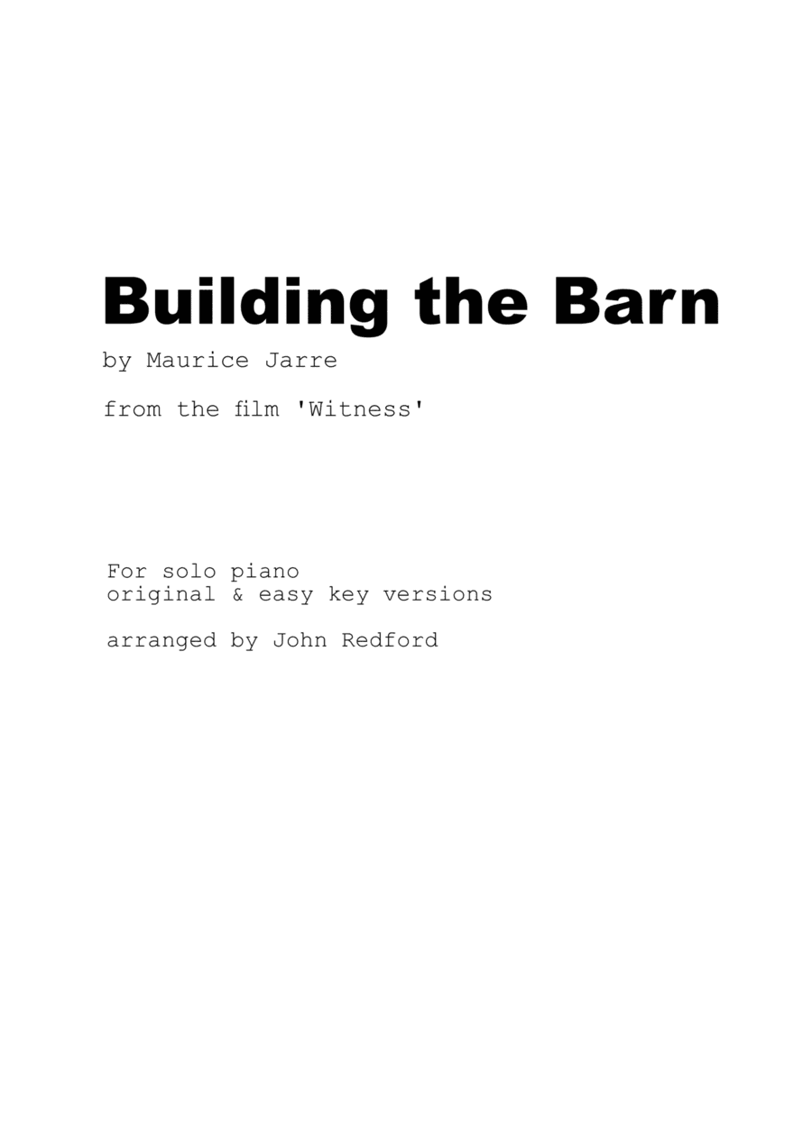 Building The Barn (arr. John Redford)
