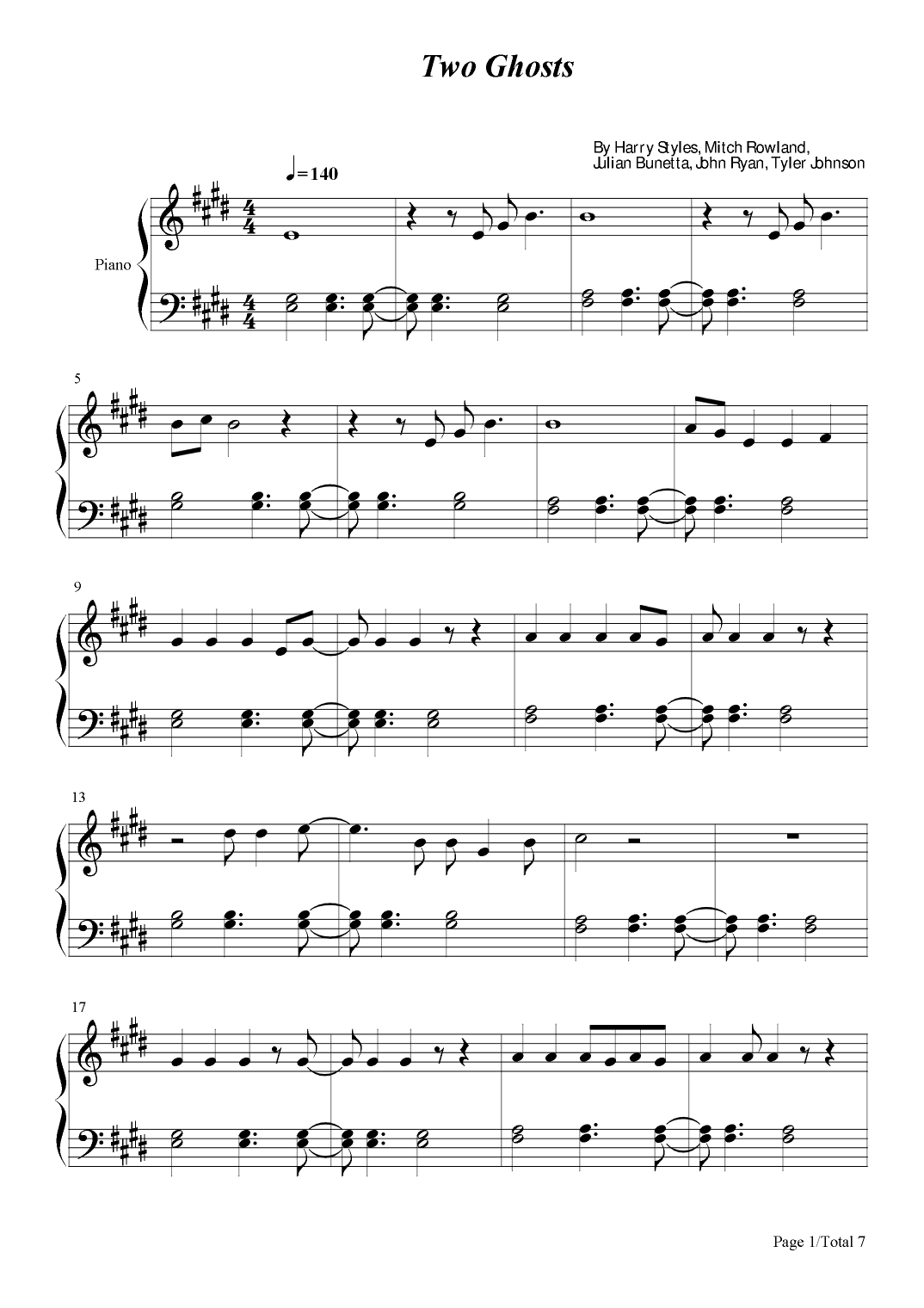 Two Ghosts (arr. poon)