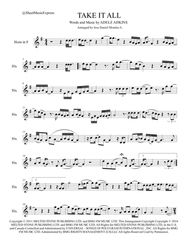 Take It All (arr. Jose Daniel Morales A.)