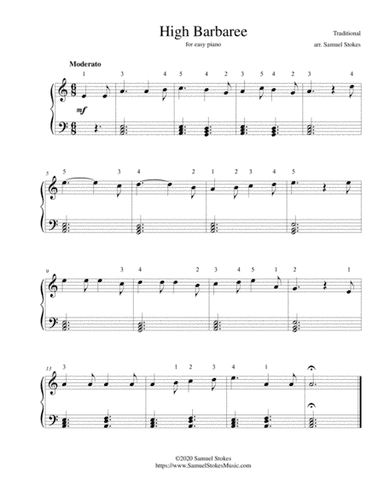 High Barbaree (Coast of High Barbary) - for easy piano (arr. Samuel Stokes)