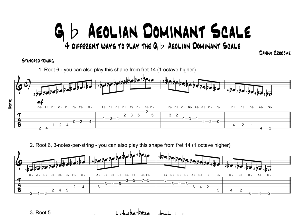 Gb Aeolian Dominant Scale (4 Ways to Play)