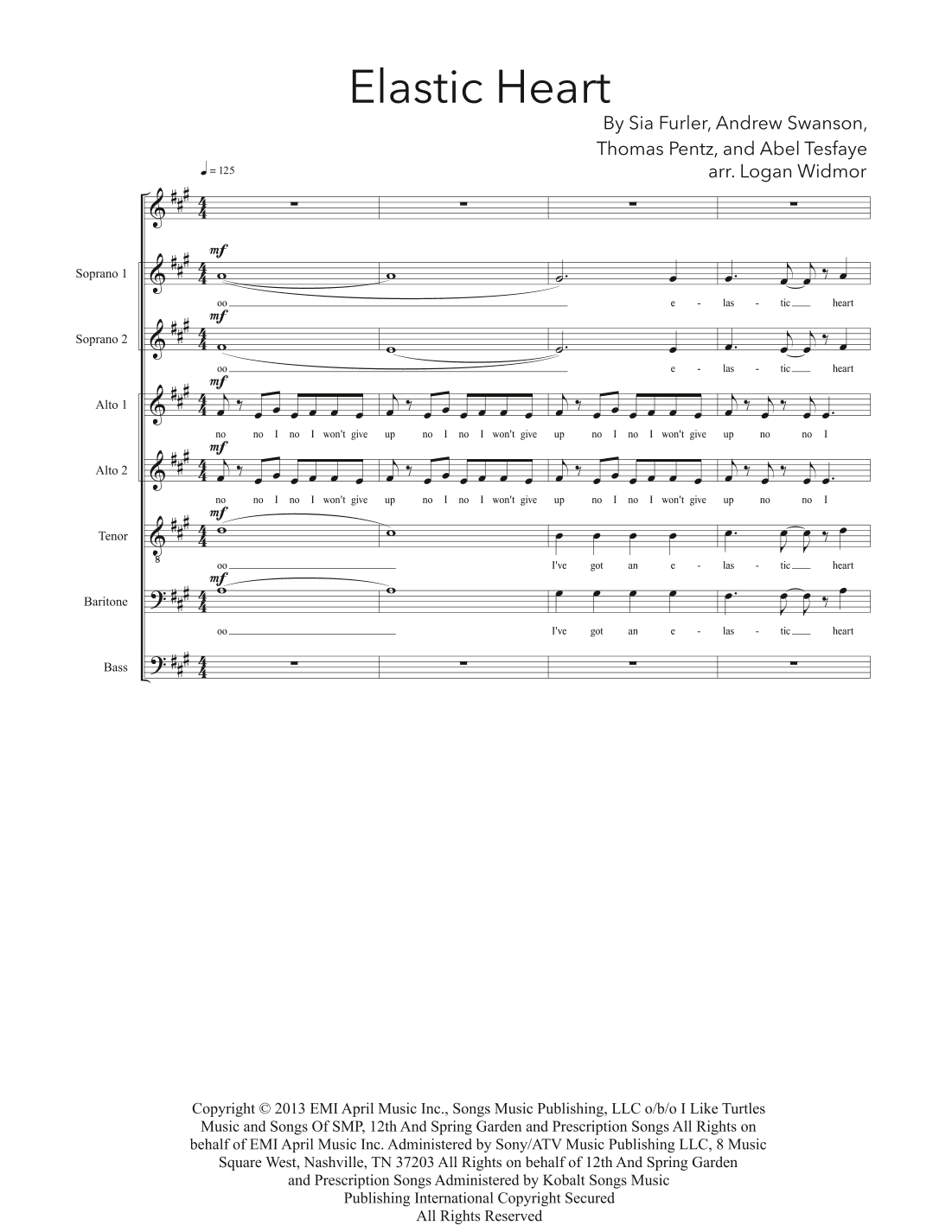 Elastic Heart (arr. Logan Widmor)