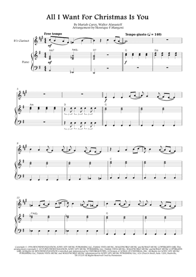 All I Want For Christmas Is You (arr. Henrique F Mangoni)