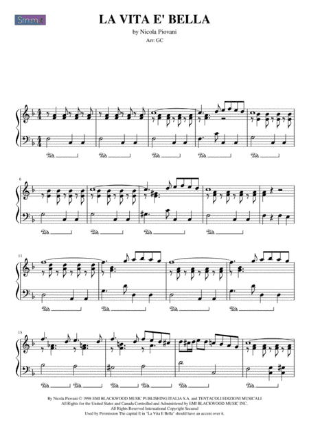 Life Is Beautiful (la Vita E Bella) (arr. GC)