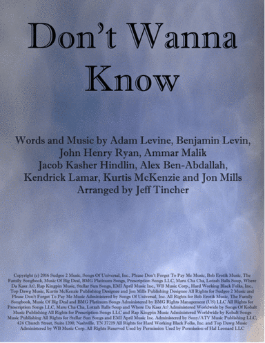 Don't Wanna Know (arr. Jeff Tincher)
