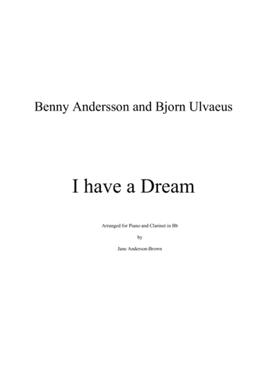 I Have A Dream (arr. Jane Anderson-Brown)