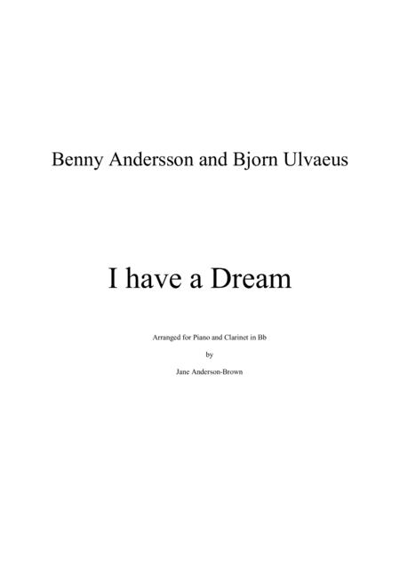 I Have A Dream (arr. Jane Anderson-Brown)