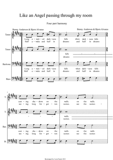 Like An Angel Passing Through My Room (arr. Leon Faurie)