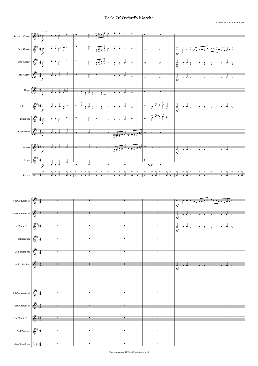 Earle of Oxforde's Marche (arr. Kevin P Holdgate)