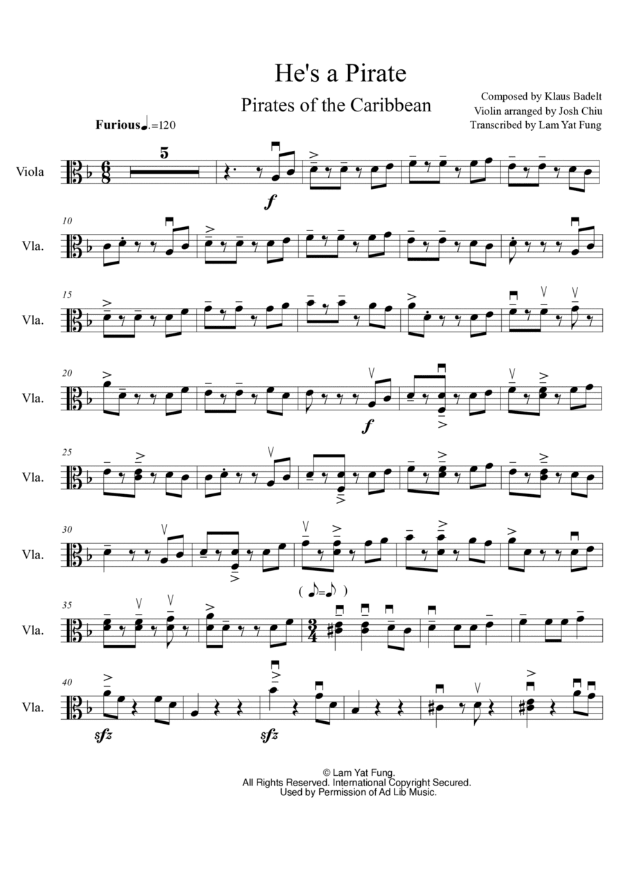 He's A Pirate (arr. Lam Yat Fung)