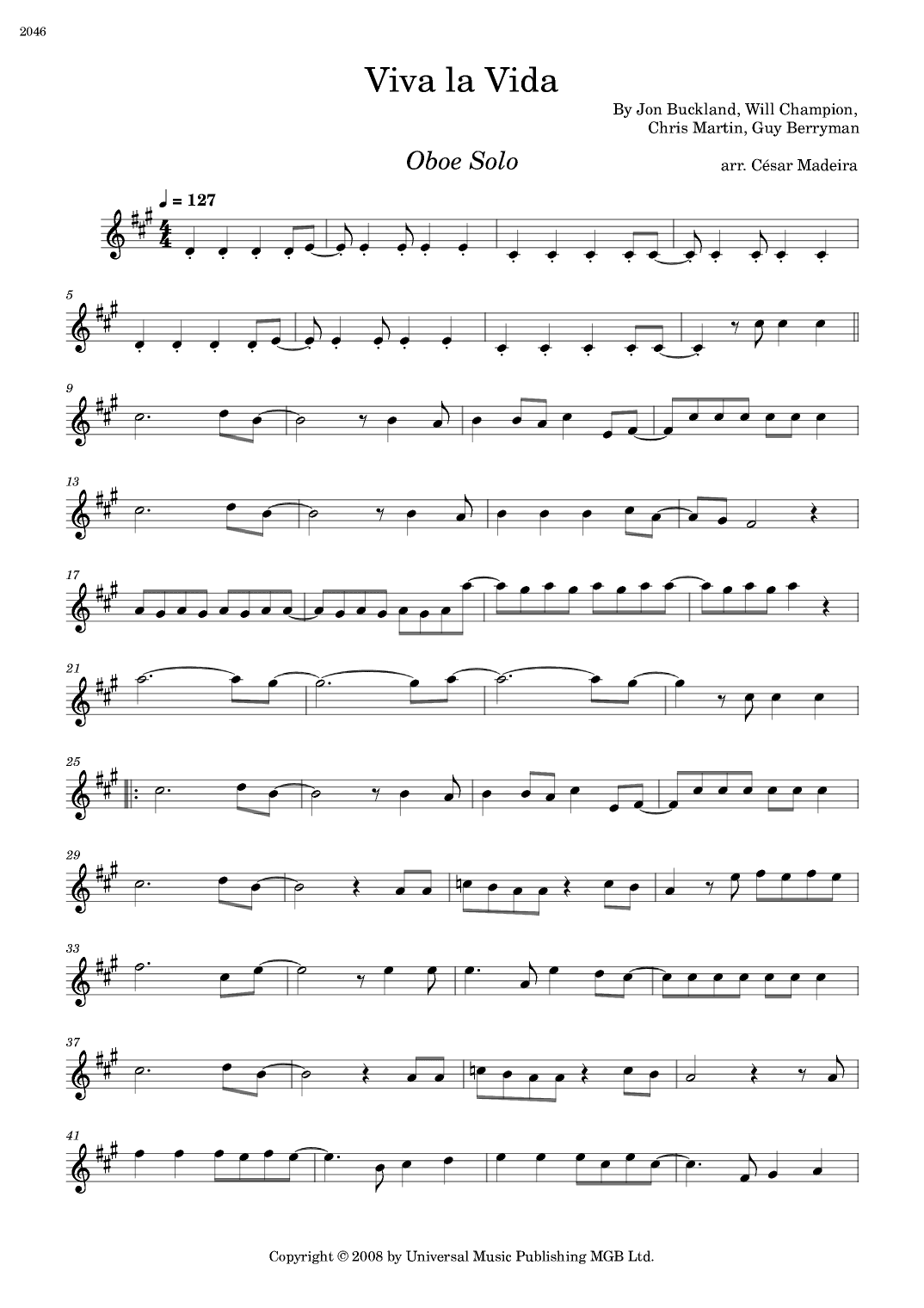 Viva La Vida (arr. César Madeira)