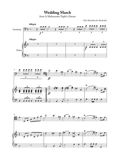 Wedding March - Short Version (arr. Karen Gueiros)