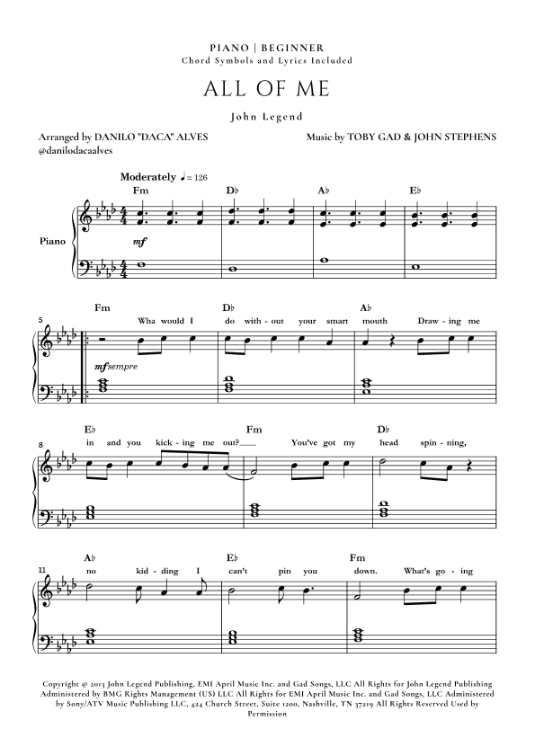 All Of Me (arr. Danilo "Daca" Alves)