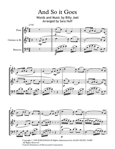 And So It Goes (arr. Sara Huff)