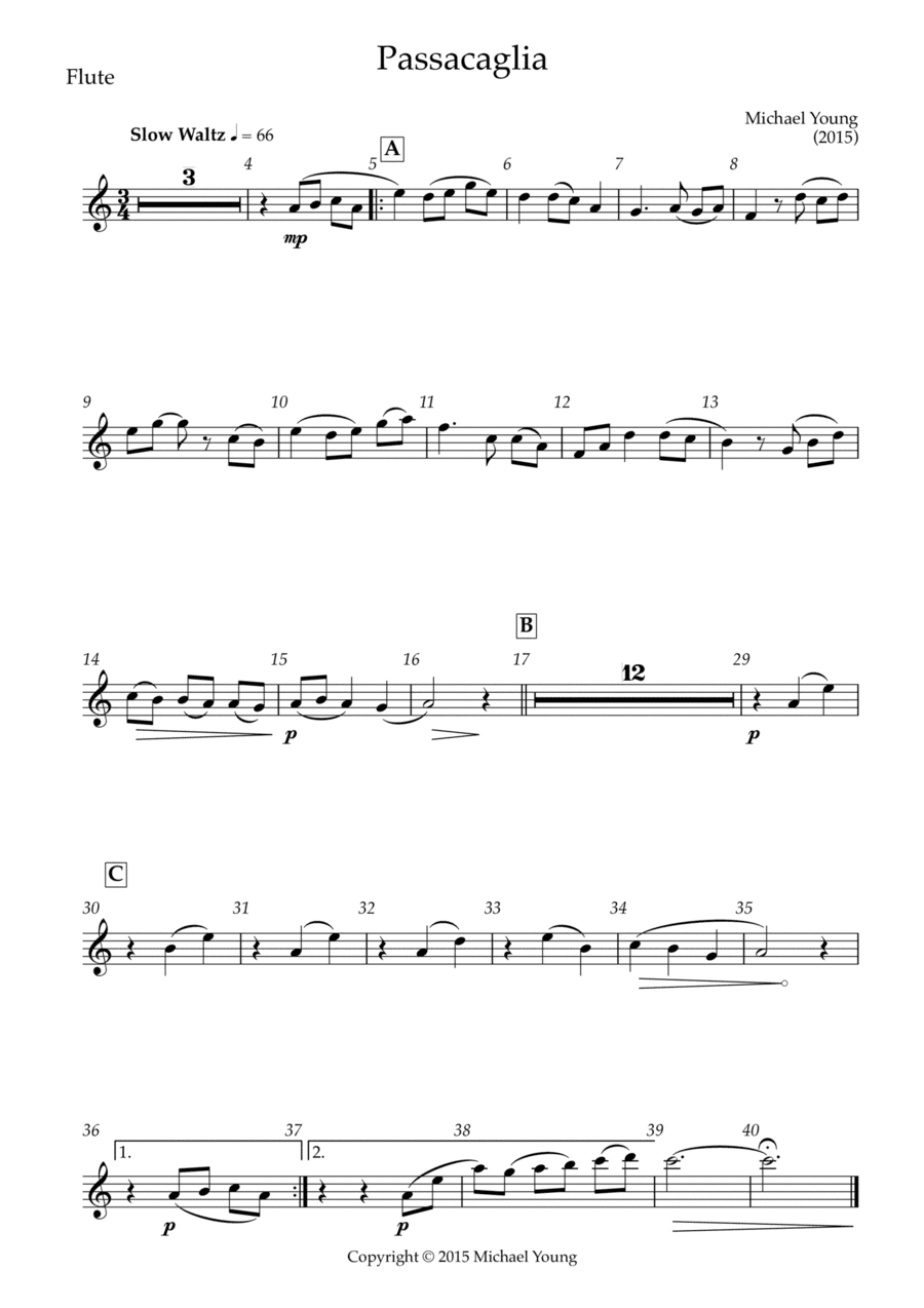 Passacaglia (Concert Band) - Parts