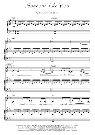 Someone Like You (arr. PianoSheetNow)