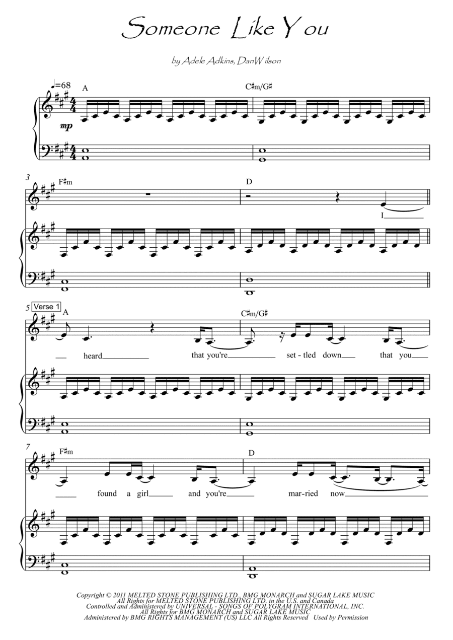 Someone Like You (arr. PianoSheetNow)