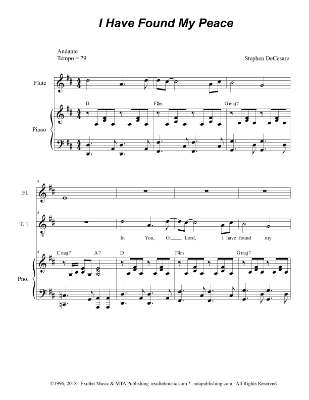 I Have Found My Peace (Vocal Trio - (TTB)