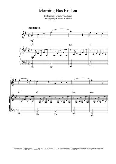 Morning Has Broken (arr. Kaiserin Rebecca)