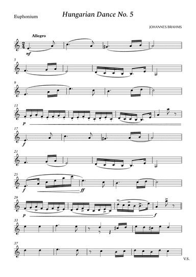 Hungarian Dance No. 5 for Euphonium (arr. Cássio Silva Chaves)