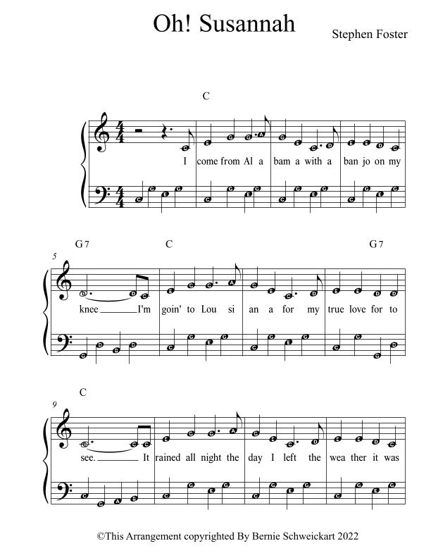Oh Susannah (arr. Bernie Schweickart)