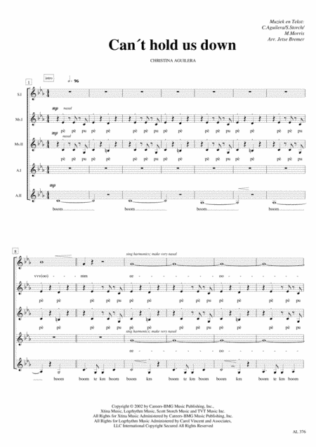 Can't Hold Us Down (arr. Jetse Bremer)