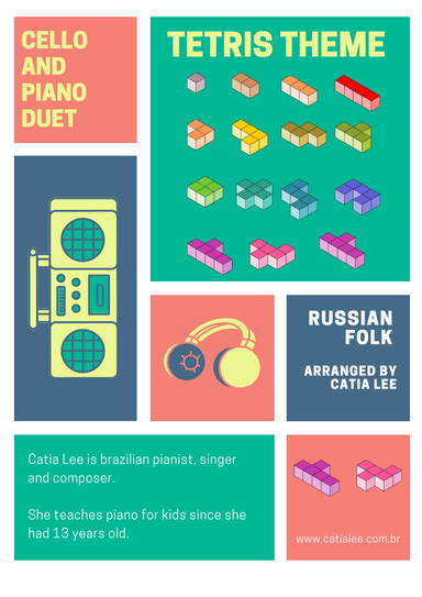 Tetris Theme for Cello  and Piano Duet Dm (arr. Catia Lee)