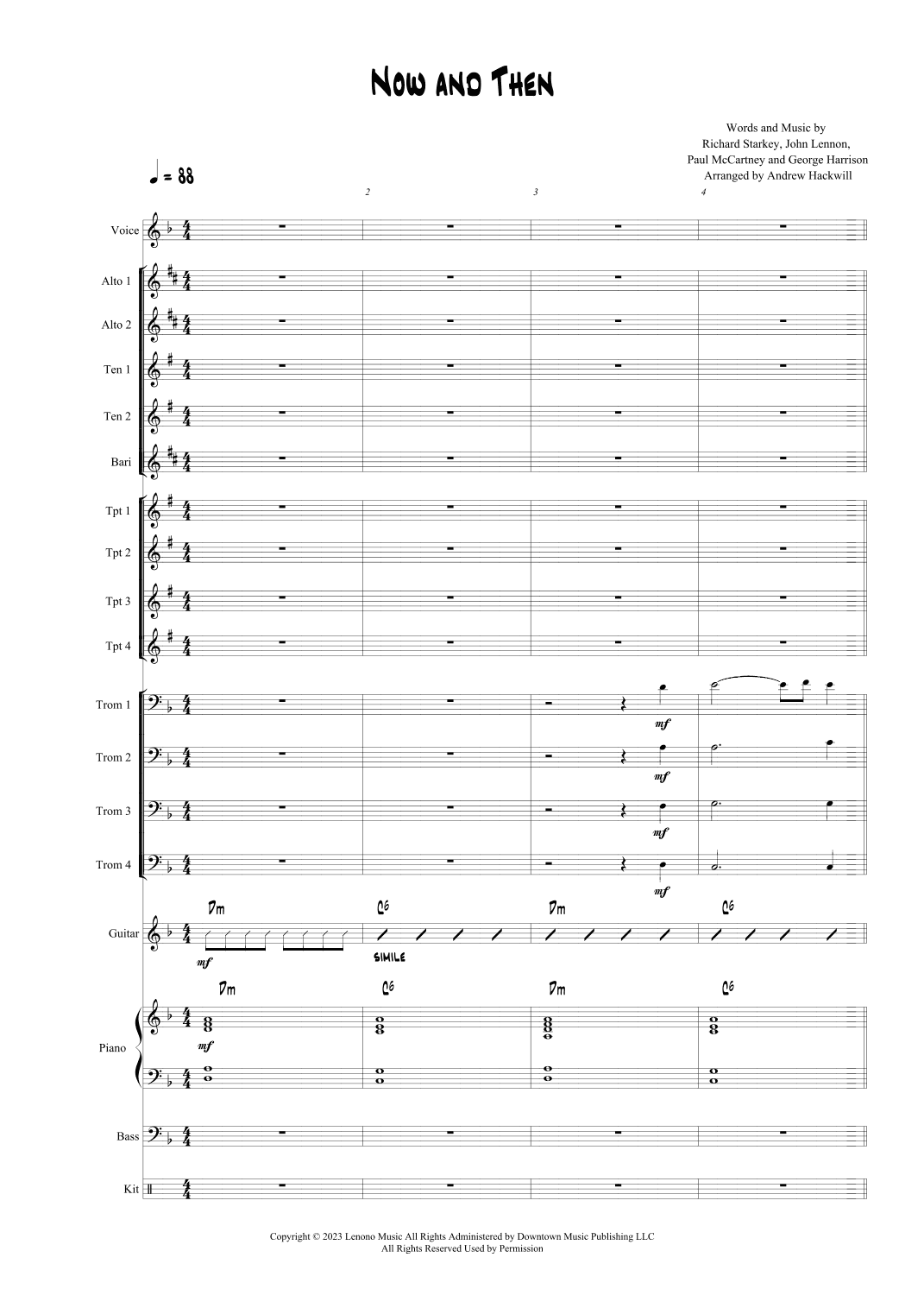 Now And Then (arr. Andrew Hackwill)
