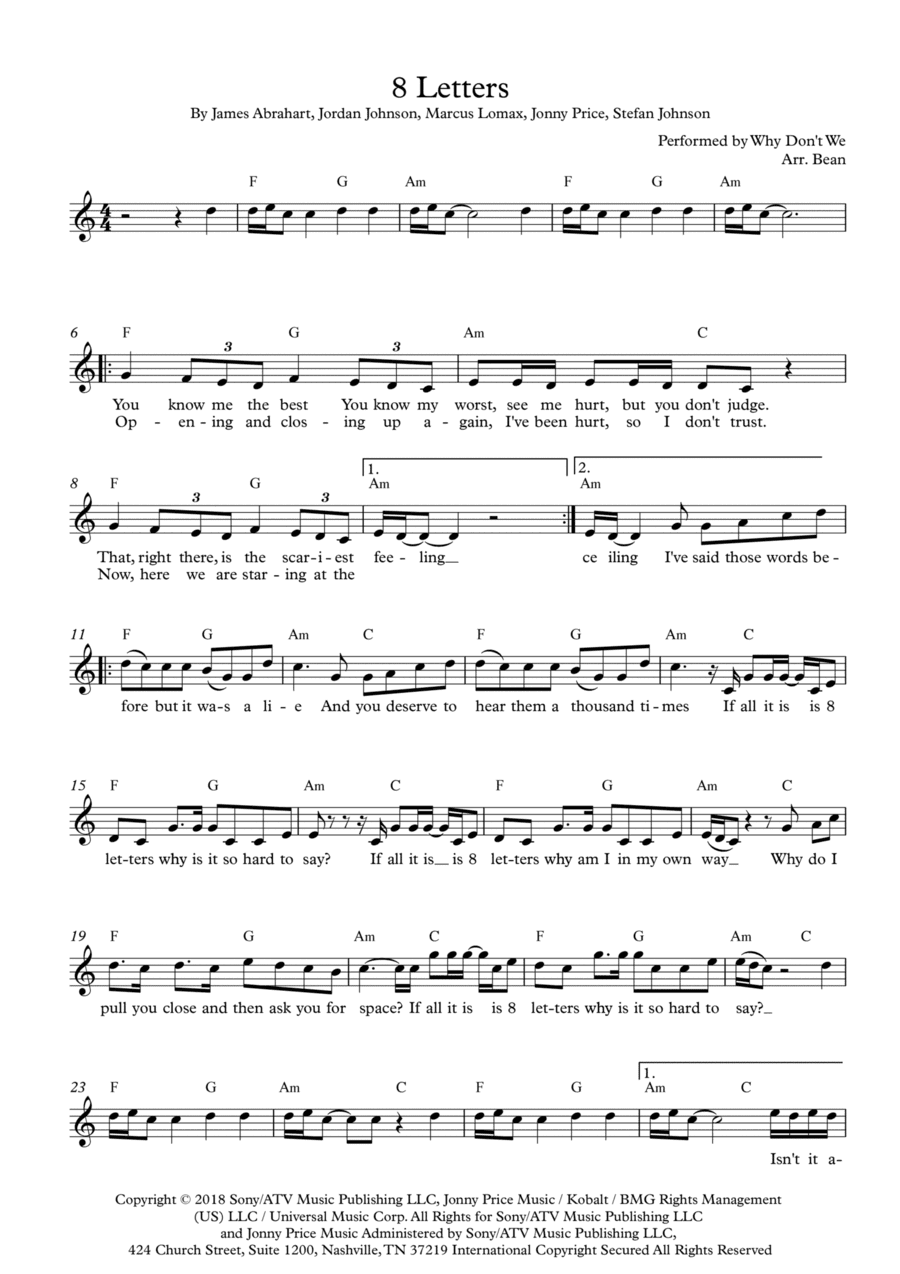 8 Letters (arr. Ed.CAL)