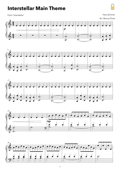 Interstellar (arr. Benny Chaw)