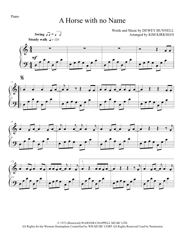 A Horse With No Name (arr. Kim Kirkman)