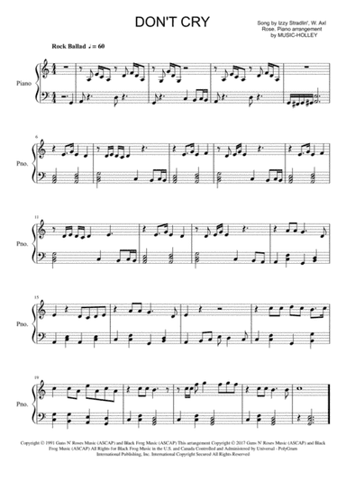 Don't Cry (arr. Music-holley)