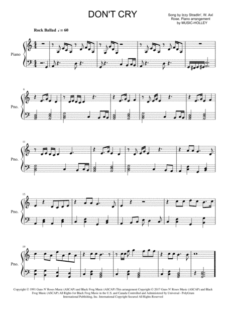 Don't Cry (arr. Music-holley)