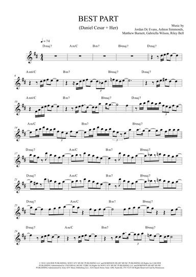 Best Part (arr. The Sheet Music Library)