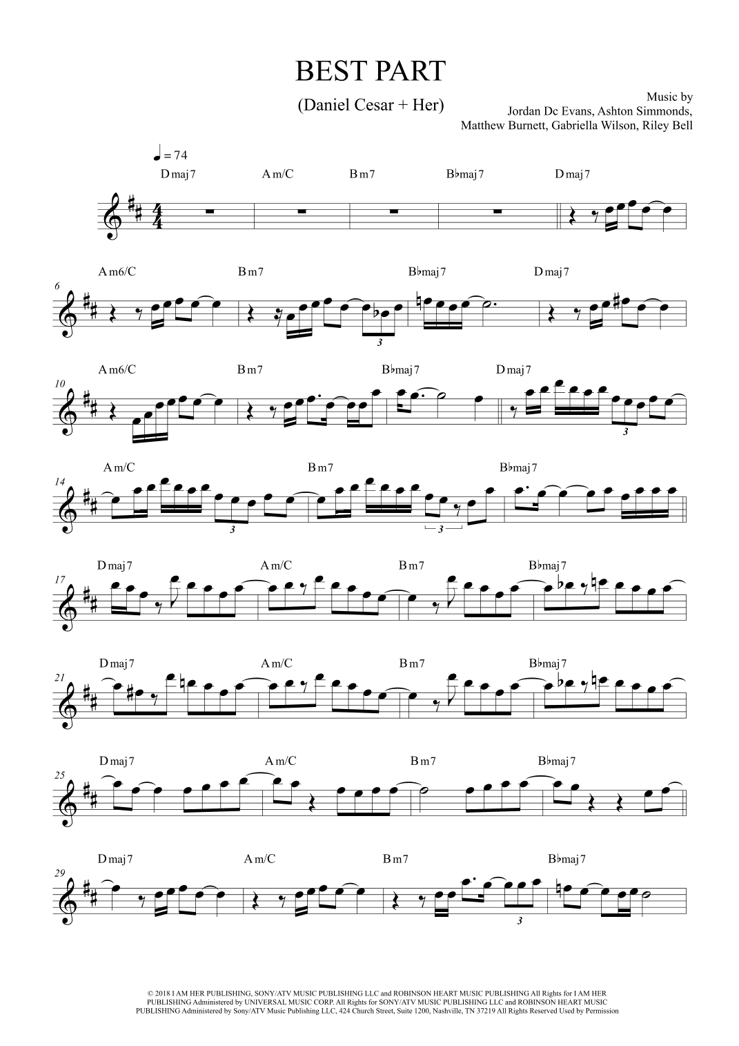 Best Part (arr. The Sheet Music Library)