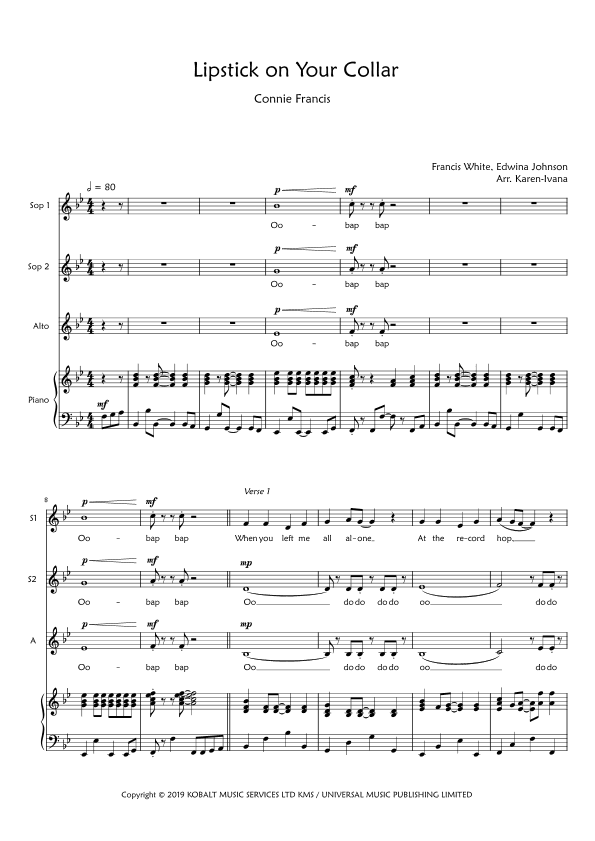 Lipstick On Your Collar (arr. Karen Ivana)