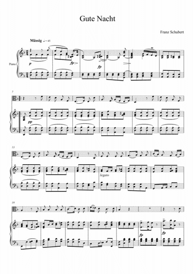 Franz Schubert - Gute Nacht (Viola Solo) (arr. André Laitano)