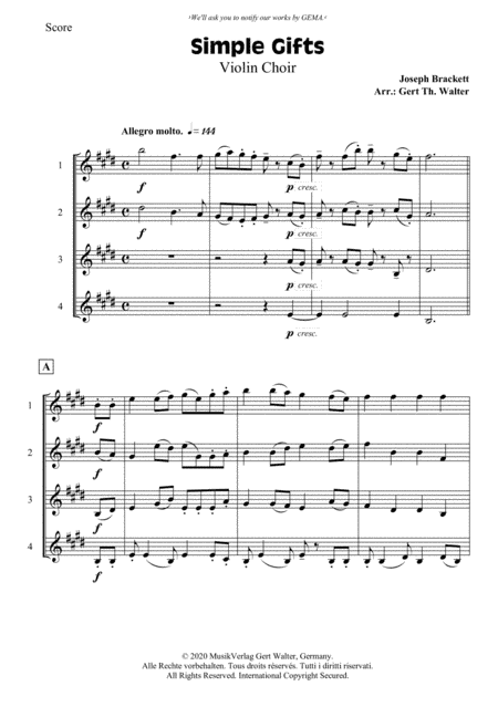 Simple Gifts (arr. Gert Th. Walter)