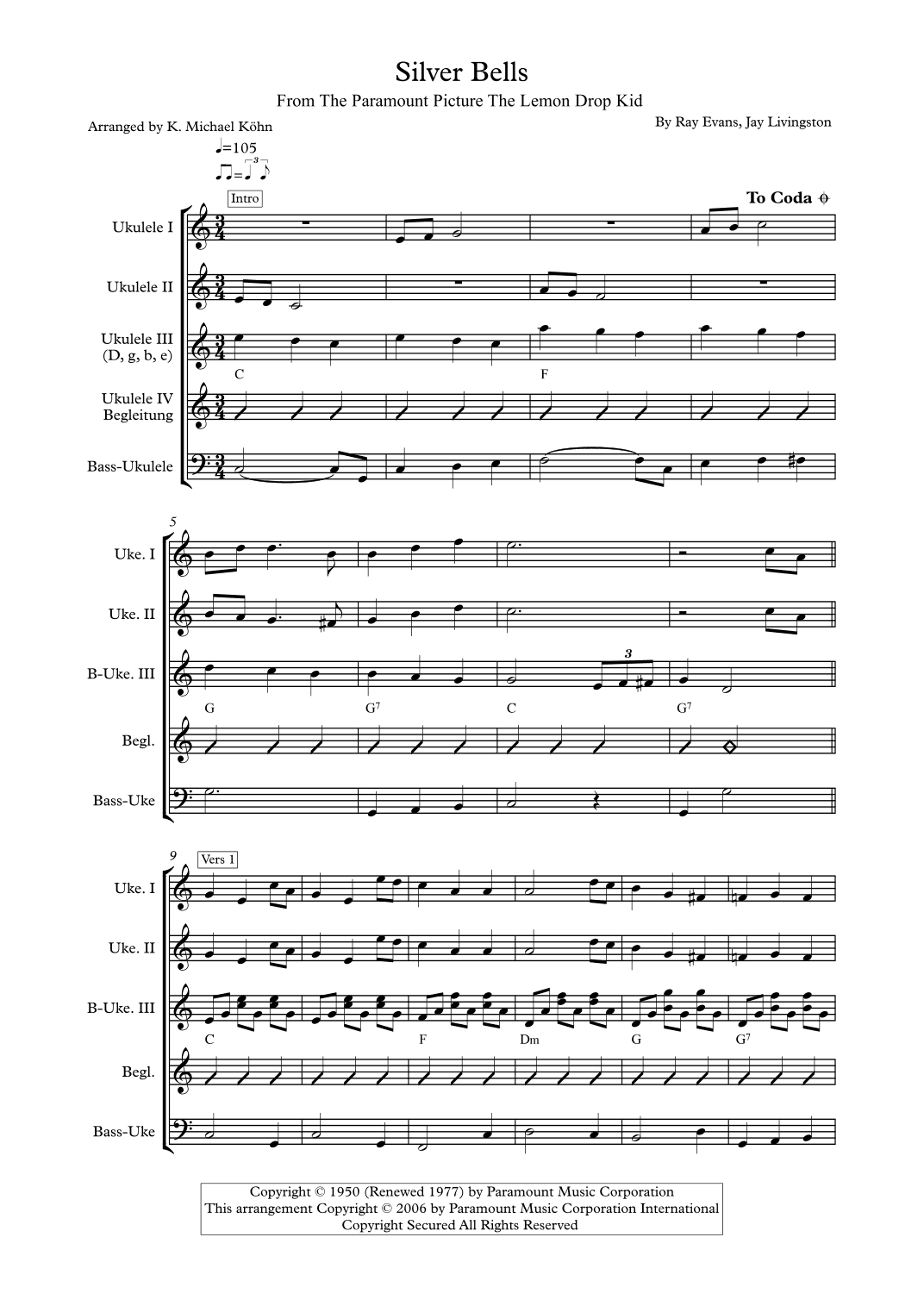 Silver Bells (arr. K. Michael Köhn)