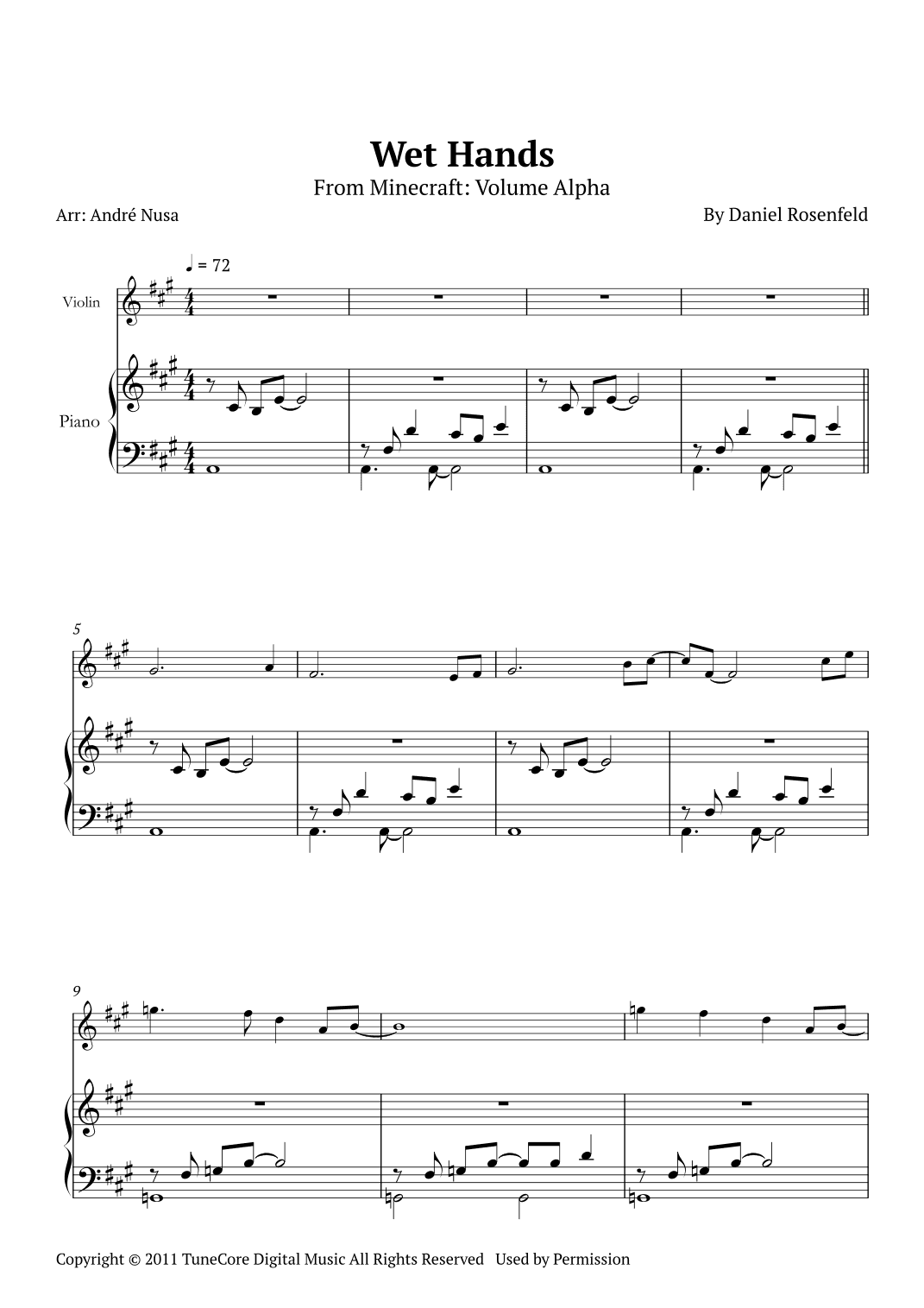Wet Hands (arr. André Nusa)