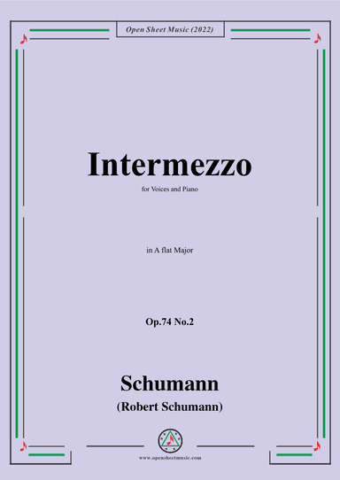 Schumann-Intermezzo,Op.74 No.2,in A flat Major (arr. OSM Press)
