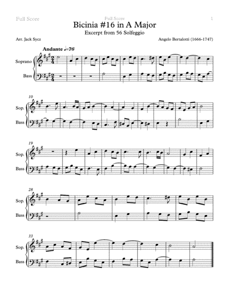 Duet #16 in A Major SB (arr. Jack Sycz, Jr)