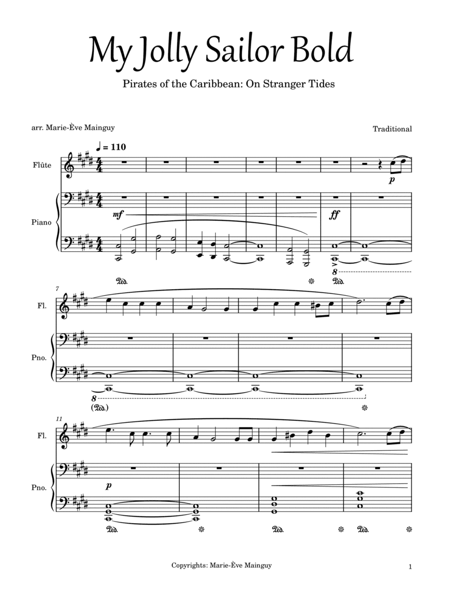 My Jolly Sailor Bold (arr. Marie-Ève Mainguy)