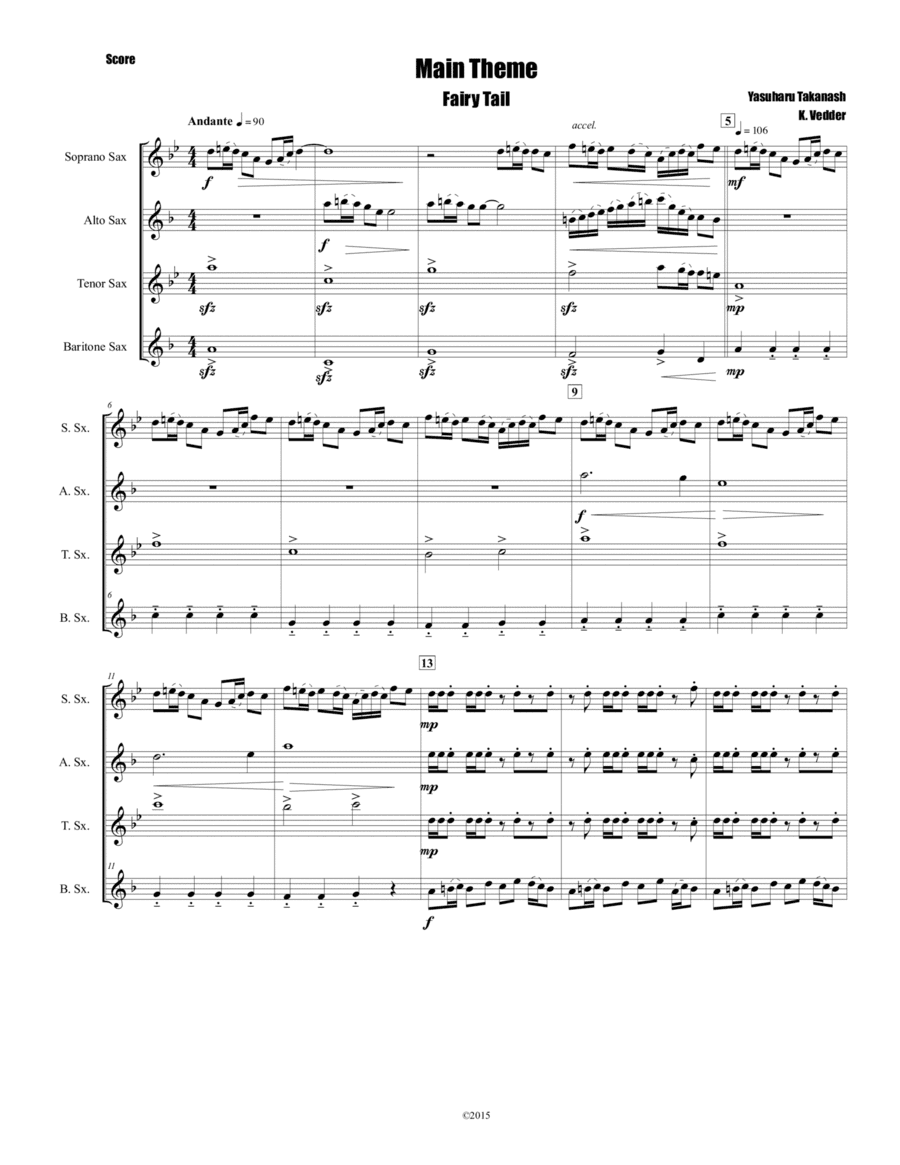 Fairy Tail (arr. Katie Vedder)