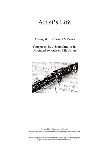 Artist's Life arranged for Clarinet and Piano (arr. Andrew Middleton)