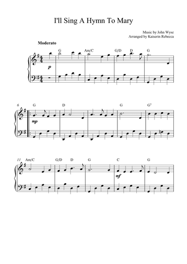 I'll Sing A Hymn To Mary (arr. Kaiserin Rebecca)