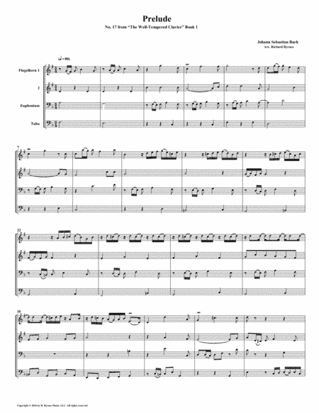 Prelude 17 from Well-Tempered Clavier, Book 1 (Conical Brass Quartet) (arr. Richard Byrnes)