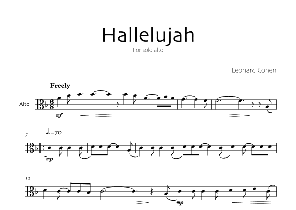 Hallelujah (arr. Robin Hood Editions)