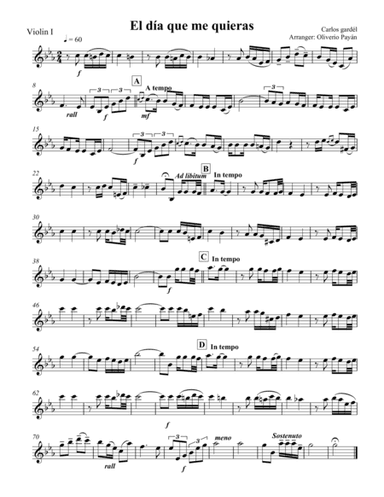 El Día que me quieras (arr. Oliver Payán)