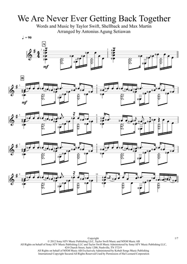 We Are Never Ever Getting Back Together (arr. Antonius Agung Setiawan)